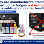 why do we remove setup cartridges from sublimation printer bundles