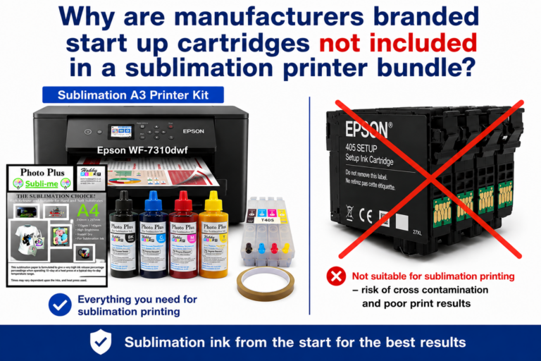 why do we remove setup cartridges from sublimation printer bundles