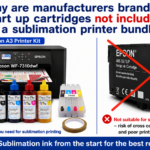 manufacturers cartridges removed from a sublimation printer package