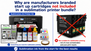 manufacturers cartridges removed from a sublimation printer package