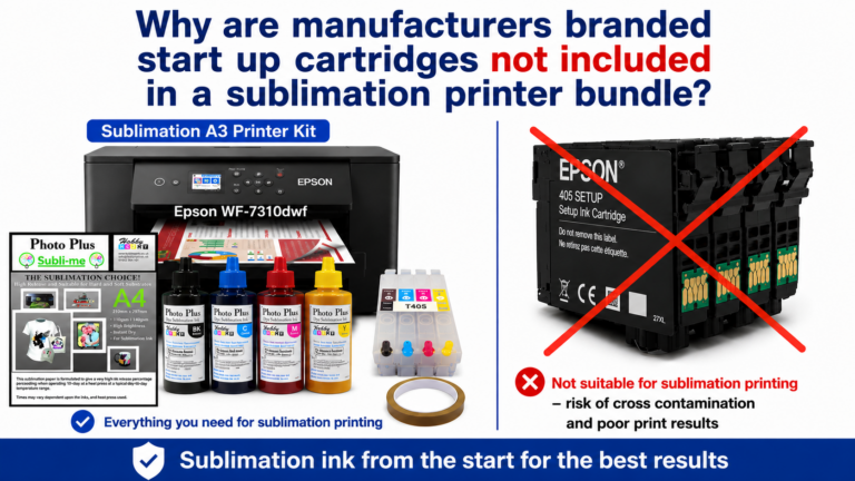 manufacturers cartridges removed from a sublimation printer package