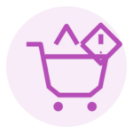 Icon showing online selling pressures and customer return issues.