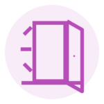 Icon showing a doorway opening to a new way of online shopping.